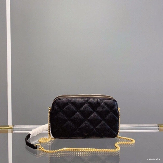QUILTED DOUBLE-ZIP POUCH BECKY LAMBSKIN IN YSL 0722